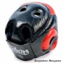 Fairtex HG13 Боксерский Шлем Тайский Бокс "Diagonal Vision Sparring" Черный с Красным